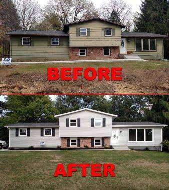 Before and after new shingle roof