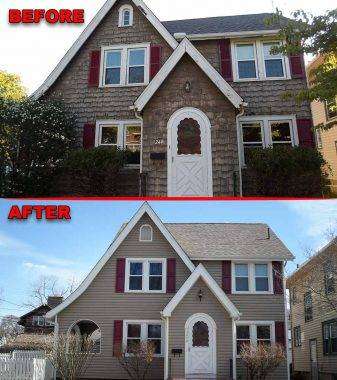 Before and after new shingle roof