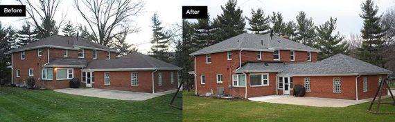 Before and after new shingle roof